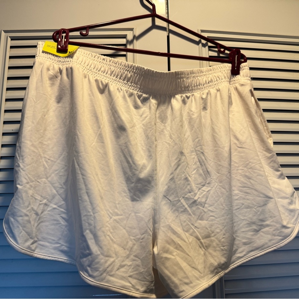 all in motion White Women’s Athletic Elastic-Waist Shorts